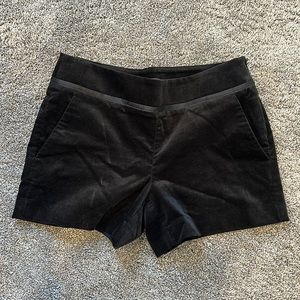 Loft black velvet shorts